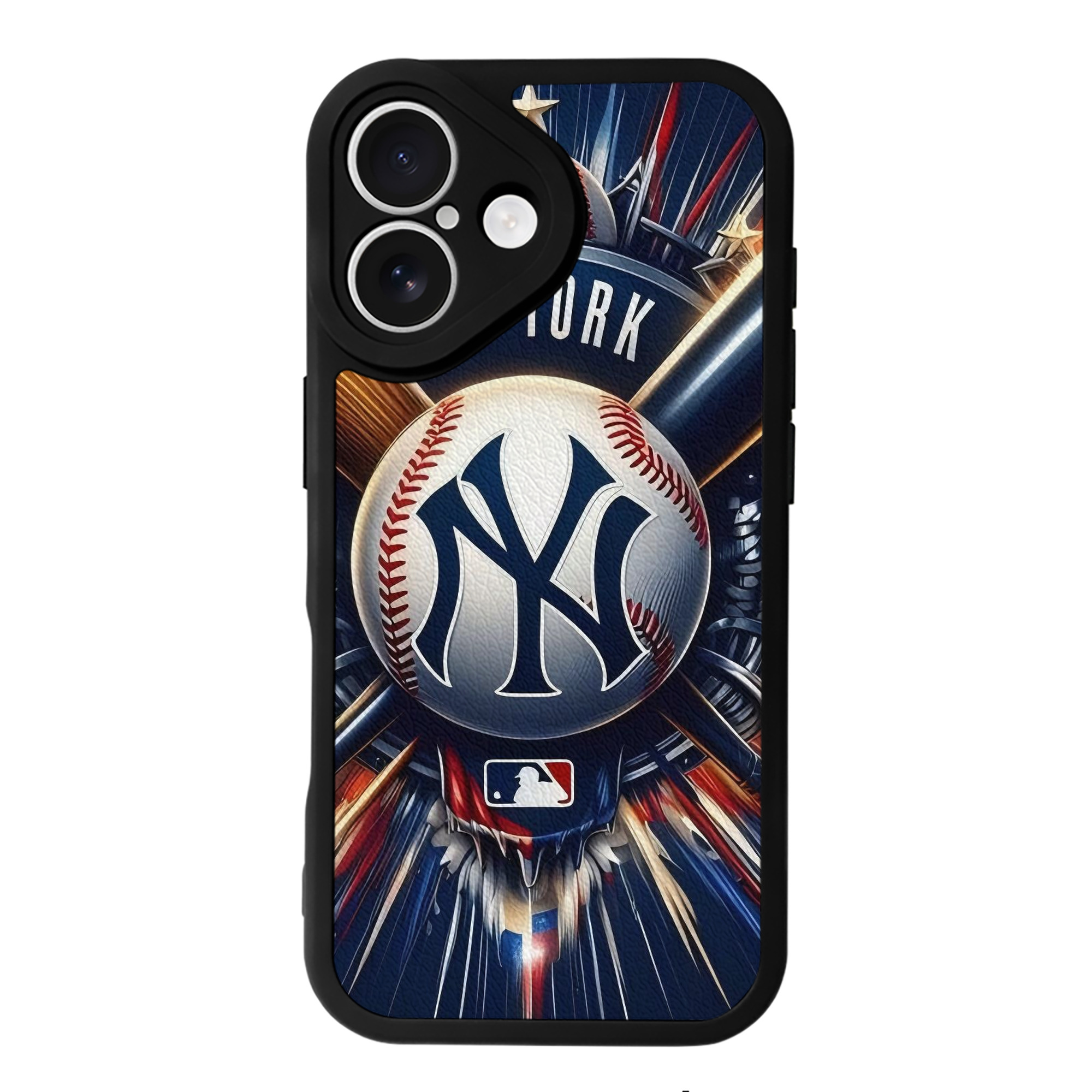 New York Yankees 268 IPhone 16 Silicone Leather Case – UV Print, Lambskin Texture – Perfect Fit, Wireless Charging Compatible, Scratch Resistant, Precise Cutouts – Stylish Protection For IPhone 16